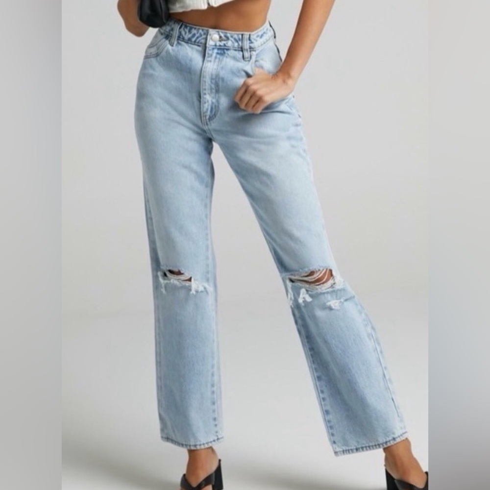 ROLLA'S Sky Blue High Rise Straight G’Day Mate Jeans 30/12